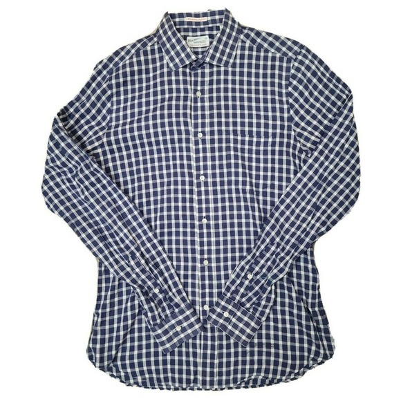 Gant Rugger Mens Blue Windblown Oxford Plaid Long Sleeve Button Shirt Size M - Picture 1 of 2